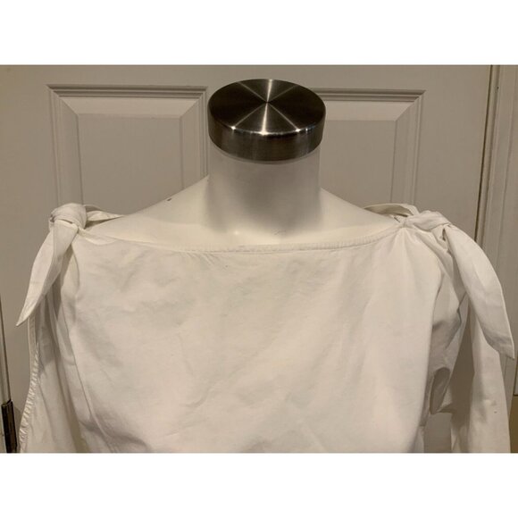 Joie White Lightweight Blouse W/ Boat Neck Ties at Shoulders & Cuffs, Size XS - Picture 2 of 7